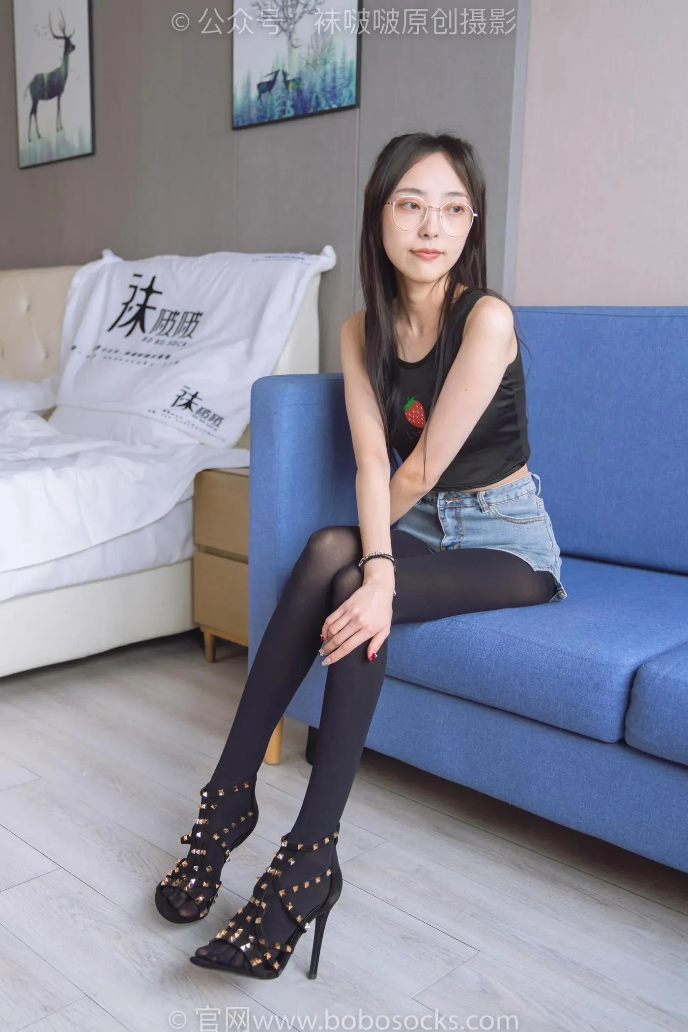 [BoBoSocks袜啵啵]NO.192 稚予-高跟鞋、黑色五指袜 [139P]插图4